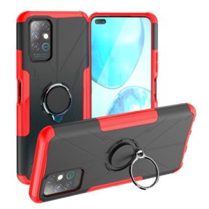 For Infinix Note 8 Armor Bear Shockproof PC + TPU Protective Case with Ring Holder(Red) (OEM)