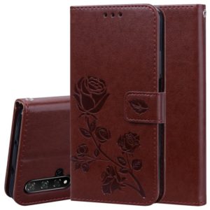 Rose Embossed Horizontal Flip PU Leather Case with Holder & Card Slots & Wallet for Huawei Honor 20(Brown) (OEM)
