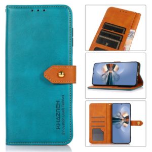 For Infinix Hot 10s KHAZNEH Dual-color Cowhide Texture Horizontal Flip Leather Case with Holder & Card Slots & Wallet & Photo Frame(Blue) (OEM)