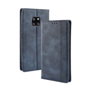 Magnetic Buckle Retro Texture Horizontal Flip Leather Case for Huawei Mate 20 Pro, with Holder & Card Slots & Wallet (Blue) (OEM)