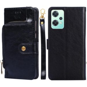 For OnePlus Nord CE 2 Lite 5G Zipper Bag PU + TPU Horizontal Flip Leather Case(Black) (OEM)