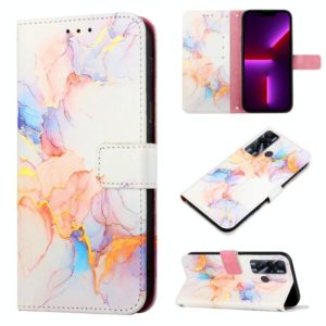 For Tecno Pova Neo(LE6) PT003 Marble Pattern Flip Leather Phone Case(Galaxy Marble White LS004) (OEM)