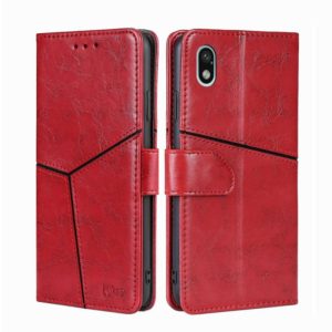 For Sony Xperia Ace III Geometric Stitching Horizontal Flip TPU + PU Leather Phone Case(Red) (OEM)