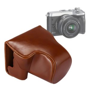 Full Body Camera PU Leather Case Bag with Strap for Canon EOS M6 (Brown) (OEM)