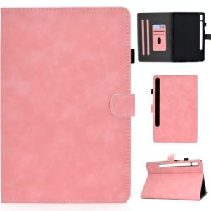 For Samsung Galaxy Tab S8 / Galaxy Tab S7 T870 Cowhide Texture Horizontal Flip Leather Case with Holder & Card Slots & Sleep / Wake-up Function(Rose Gold) (OEM)