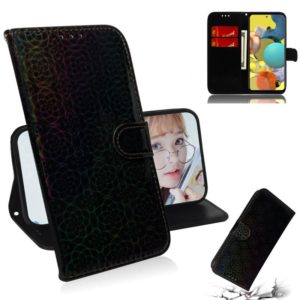 For Samsung Galaxy A51 5G Solid Color Colorful Magnetic Buckle Horizontal Flip PU Leather Case with Holder & Card Slots & Wallet & Lanyard(Black) (OEM)