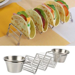 Taco Rack Stainless Steel 304 Taco Rack Taco Pancake Stand, Specification: Single Cup At Both Ends (OEM)