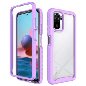 For Xiaomi Redmi Note 10 Starry Sky Solid Color Series Shockproof PC + TPU Protective Case(Purple) (OEM)