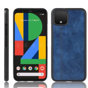 For Google Pixel 4 XL Shockproof Sewing Cow Pattern Skin PC + PU + TPU Case(Blue) (OEM)