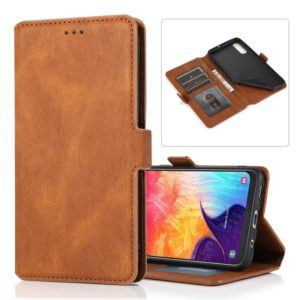 For Samsung Galaxy A50 Retro Magnetic Closing Clasp Horizontal Flip Leather Case with Holder & Card Slots & Photo Frame & Wallet(Brown) (OEM)