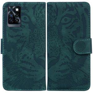 For Infinix Note 10 Pro X695 Tiger Embossing Pattern Horizontal Flip Leather Phone Case(Green) (OEM)