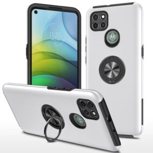For Motorola Moto G9 Power PC + TPU Shockproof Magnetic Protective Case with Invisible Ring Holder(Silver) (OEM)