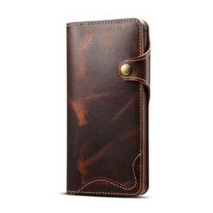 For Huawei Mate 20 Denior Oil Wax Cowhide Magnetic Button Horizontal Flip Leather Case with Card Slots & Wallet(Brown) (Denior) (OEM)