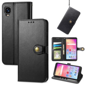 For TCL A509DL / A3 Solid Color Leather Buckle Phone Case(Black) (OEM)
