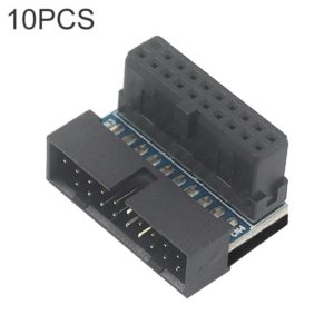 10 PCS 3.0 19P 20P Motherboard Male To Female Extension Adapter, Model: PH19B(Black) (OEM)