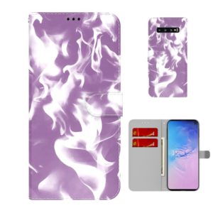 For Samsung Galaxy S10 Cloud Fog Pattern Horizontal Flip Leather Case with Holder & Card Slot & Wallet(Purple) (OEM)