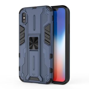 For iPhone XS Max Supersonic PC + TPU Shock-proof Protective Case with Holder(Dark Blue) (OEM)
