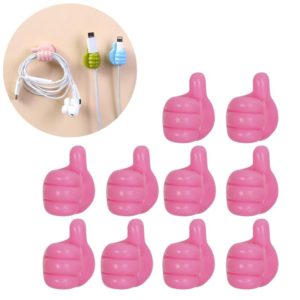 10 PCS Handy Holder Cable Organizer Household Convenience Clip(Pink) (OEM)