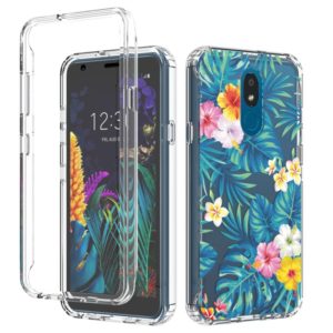 For LG Aristo 4+ 2 in 1 High Transparent Painted Shockproof PC + TPU Protective Case(Banana Leaf) (OEM)