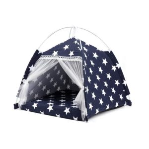 Four Seasons Cat and Dog Litter Detachable Cotton and Linen Tent Litter(Blue Stars) (OEM)