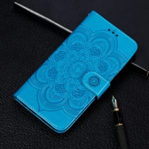 For iPhone 11 Pro Mandala Embossing Pattern Horizontal Flip Leather Case, with Holder & Card Slots & Wallet & Photo Frame & Lanyard(Blue) (OEM)