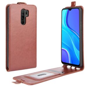 For Xiaomi Redmi 9 R64 Texture Single Vertical Flip Leather Protective Case with Card Slots & Photo Frame(Brown) (OEM)