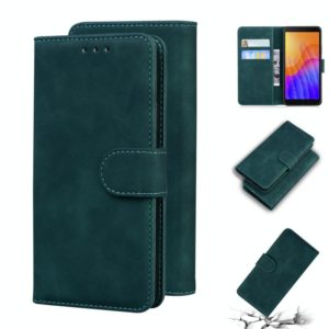 For Huawei Y5p Skin Feel Pure Color Flip Leather Phone Case(Green) (OEM)