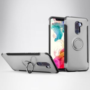 Anti-fall Car Magnetic Case with 360 Degree Rotating Armor Ring for Xiaomi Pocophone F1(Silver) (OEM)