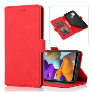 For Samsung Galaxy A21s Retro Magnetic Closing Clasp Horizontal Flip Leather Case with Holder & Card Slots & Photo Frame & Wallet(Red) (OEM)