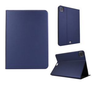 For iPad Pro 11 inch (2020) Voltage Plain Weave Stretch Leather + TPU Bracket Protective Holster With Sleep Function(Dark Blue) (OEM)