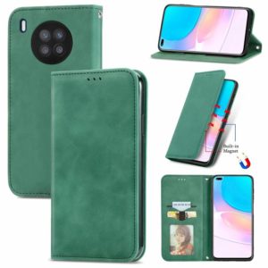 For Huawei nova 8i Retro Skin Feel Magnetic Horizontal Flip Leather Case with Holder & Card Slots & Wallet & Photo Frame(Green) (OEM)