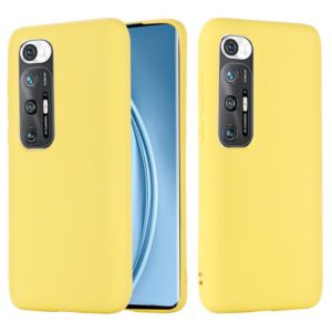 For Xiaomi Mi 10S Solid Color Liquid Silicone Dropproof Full Coverage Protective Case(Yellow) (OEM)