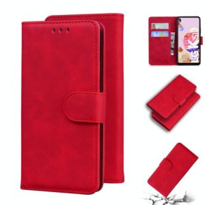 For LG K41S / K51S Skin Feel Pure Color Flip Leather Phone Case(Red) (OEM)