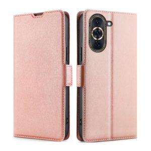 For Huawei nova 10 Pro Ultra-thin Voltage Side Buckle Horizontal Flip Leather Phone Case(Rose Gold) (OEM)