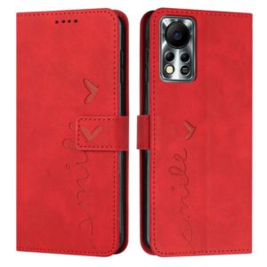 For Infinix Hot 11s NFC Skin Feel Heart Pattern Leather Phone Case(Red) (OEM)