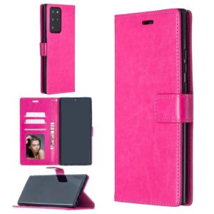 For Samsung Galaxy Note20 Ultra Crazy Horse Texture Horizontal Flip Leather Case with Holder & Card Slots & Wallet & Photo Frame(Rose Red) (OEM)