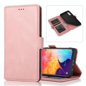 For Samsung Galaxy A50 Retro Magnetic Closing Clasp Horizontal Flip Leather Case with Holder & Card Slots & Photo Frame & Wallet(Rose Gold) (OEM)