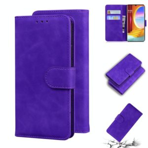 For LG Velvet / G9 Skin Feel Pure Color Flip Leather Phone Case(Purple) (OEM)