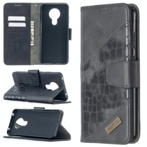 For Nokia 5.3 Matching Color Crocodile Texture Horizontal Flip PU Leather Case with Wallet & Holder & Card Slots(Black) (OEM)