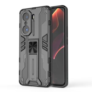 For Honor 60 Pro Supersonic PC + TPU Phone Case with Holder(Black) (OEM)