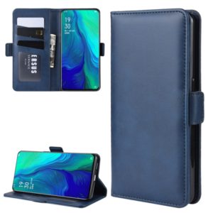 Dual-side Magnetic Buckle Horizontal Flip Leather Case for OPPO Reno 10x Zoom, with Holder & Card Slots & Wallet & Photo Frame(Dark Blue) (OEM)