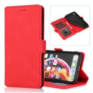 For iPhone XR Retro Magnetic Closing Clasp Horizontal Flip Leather Case with Holder & Card Slots & Photo Frame & Wallet(Red) (OEM)
