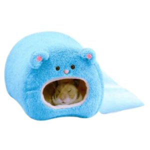 Cute Small Animal Cages Pet Rabbit Hamster House Bed Rat Qquirrel Guinea Winter Warm Hanging Cage Hamster Nest(Blue) (OEM)
