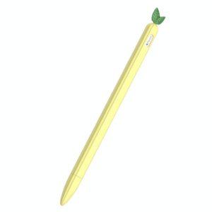 For Apple Pencil 2 Contrasting Color Mint Leaf Silicone Non-slip Protective Cover(Yellow) (OEM)