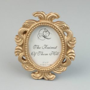Floral Photo Round Picture Frame Holder Wedding Home Decor(Gold) (OEM)