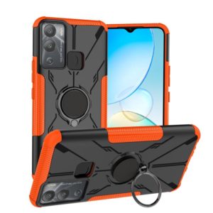 For Infinix Hot 12i Armor Bear Shockproof PC + TPU Phone Case with Ring(Orange) (OEM)