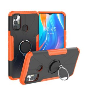 For Tecno Spark 7 Armor Bear Shockproof PC + TPU Protective Case with Ring Holder(Orange) (OEM)