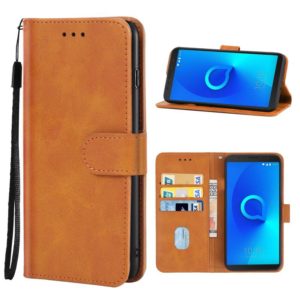 Leather Phone Case For Alcatel 3C(Brown) (OEM)