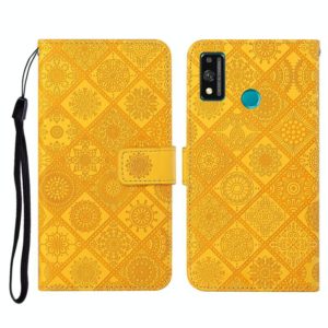 For Huawei Honor 9X Lite Ethnic Style Embossed Pattern Horizontal Flip Leather Case with Holder & Card Slots & Wallet & Lanyard(Yellow) (OEM)
