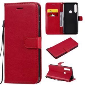For Motorola Moto G Power Solid Color Horizontal Flip Protective Leather Case with Holder & Card Slots & Wallet & Lanyard(Red) (OEM)